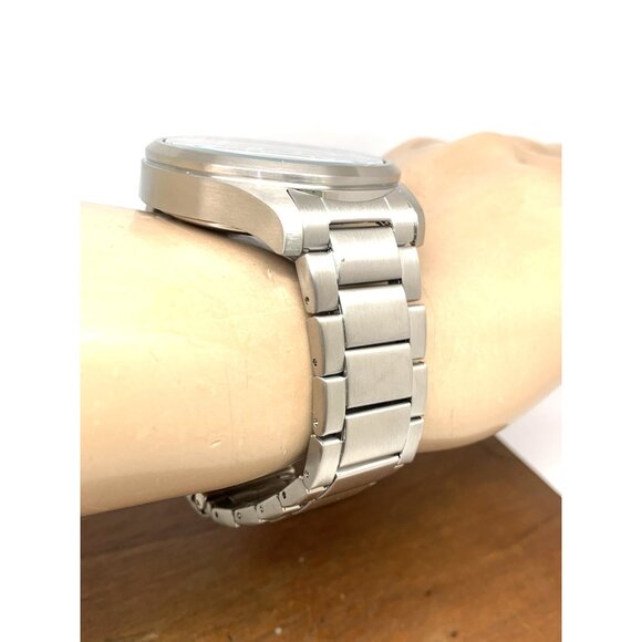 Citizen Men's Watch AW0110-58E Eco Drive Black Dial Day Date Silver Steel 44mm - Picture 13 of 15